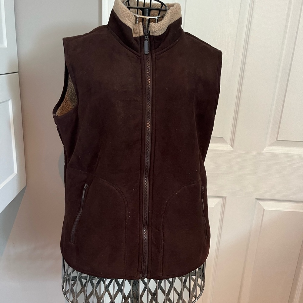Women's Dark Brown Fleece-Lined Vest